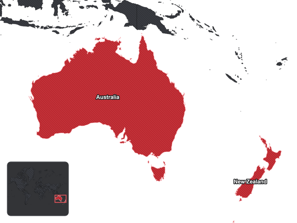 Map of Diaspora : Australasie