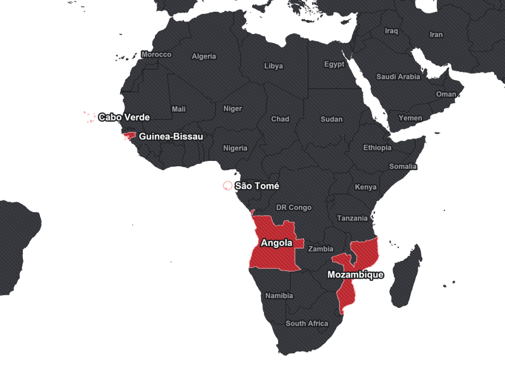 Map of Afrique lusophone